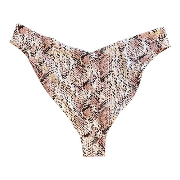 SKIN The Alina Snake-print Mid-rise Bikini Briefs in Snake Rose Dust NWT - Picture 4 of 5